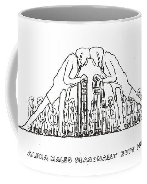 Alpha Coffee Mug featuring the drawing Tis the Season by R Allen Swezey