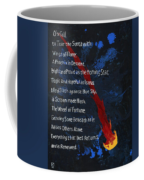 Phoenix Coffee Mug featuring the painting To Fall by Matthew Mezo