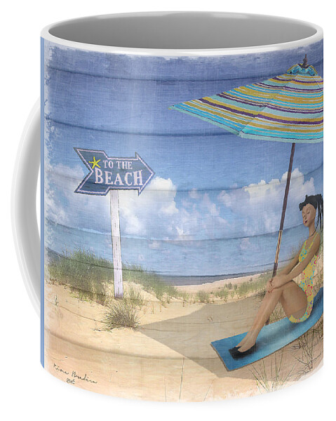 Beach Coffee Mug featuring the digital art To The Beach by Nina Bradica