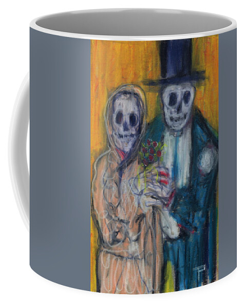  Crayon Coffee Mug featuring the painting Together Forever by Todd Peterson
