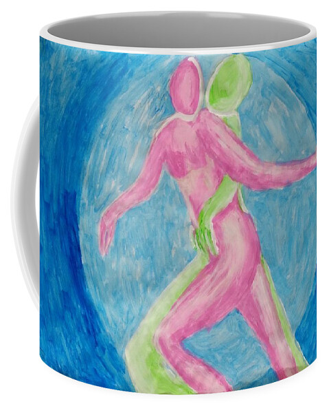 Rose Coffee Mug featuring the painting Together V by Bachmors Artist