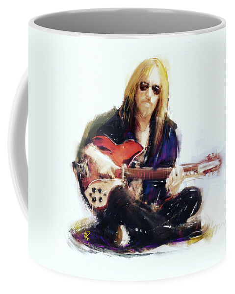 Tom Petty Coffee Mug featuring the mixed media Tom Petty by Russell Pierce