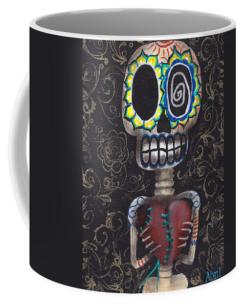 Day Of The Dead Coffee Mug featuring the painting Toma mi Corazon by Abril Andrade