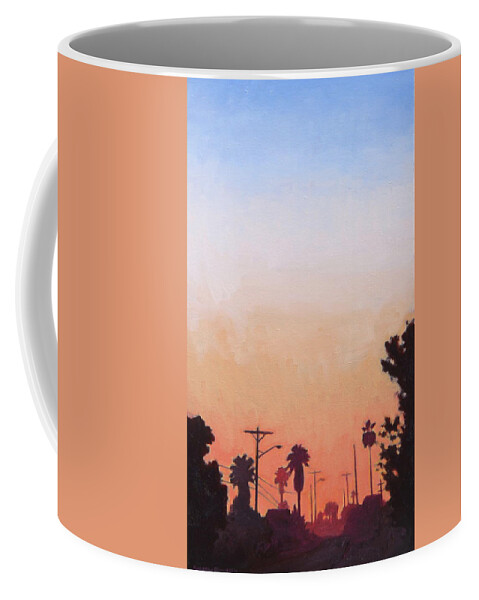 Los Angeles Coffee Mug featuring the painting Tonal Hollywood by Andrew Danielsen
