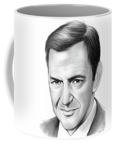 Sketch Coffee Mug featuring the drawing Tony Randall by Greg Joens