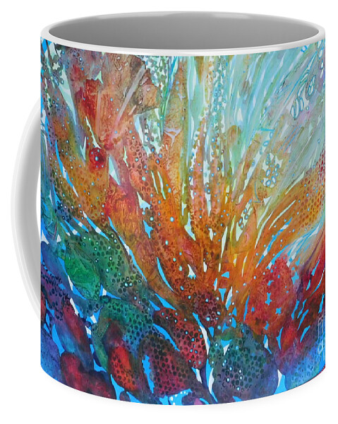 Only Red Coffee Mug featuring the painting Too Much Bubbly by Joan Clear