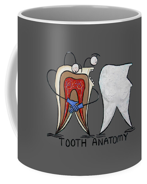 Tooth Anatomy T-shirt Coffee Mug featuring the painting Tooth Anatomy T-Shirt by Anthony Falbo