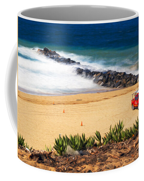 Torrance Beach Coffee Mug featuring the photograph Topaz St Jetty Redondo Beach by Joe Schofield