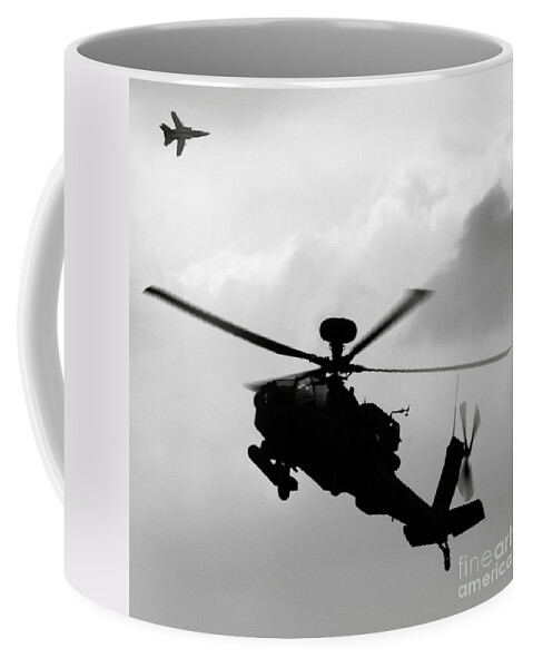 Apache Coffee Mug featuring the photograph Tornado F3 and Apache by Ang El