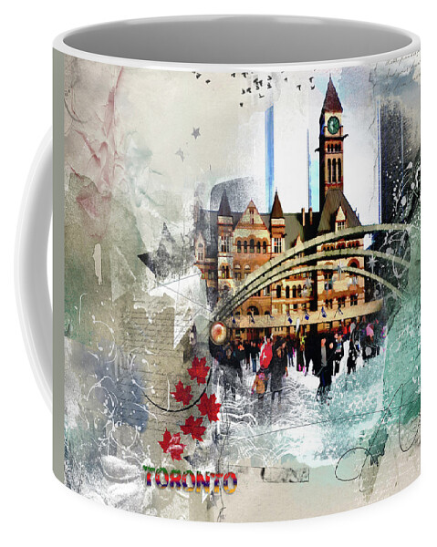 Torontoart Coffee Mug featuring the digital art Toronto Skating by Nicky Jameson