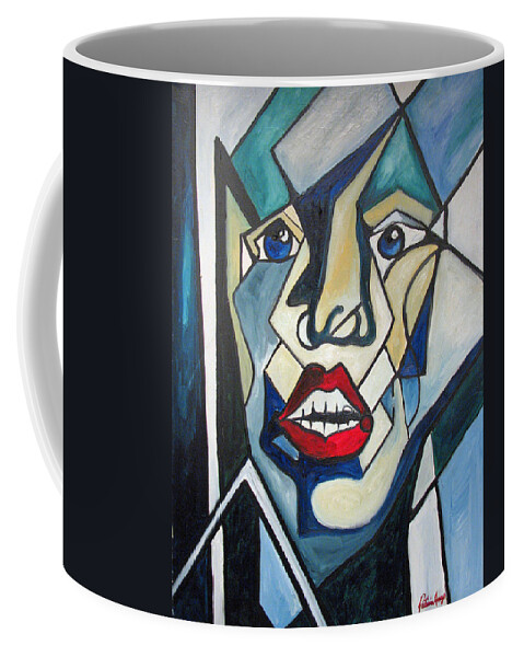 Abstract Coffee Mug featuring the painting Tortured by Patricia Arroyo