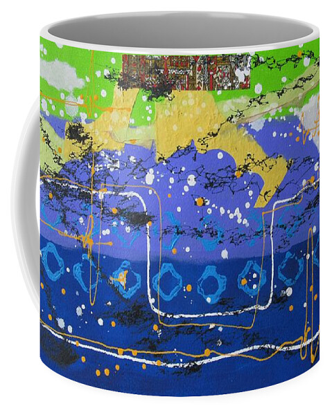 Abstract Coffee Mug featuring the painting Totally Crazy by Louise Adams