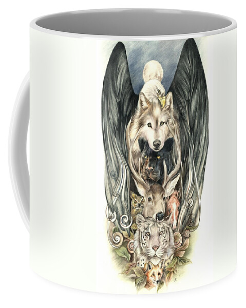 Totem Coffee Mug featuring the drawing Totem by Johanna Pieterman