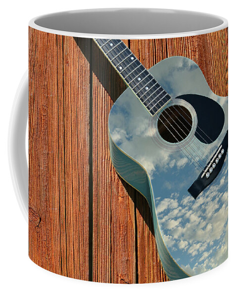 Guitar Coffee Mug featuring the photograph Touch The Sky by Laura Fasulo