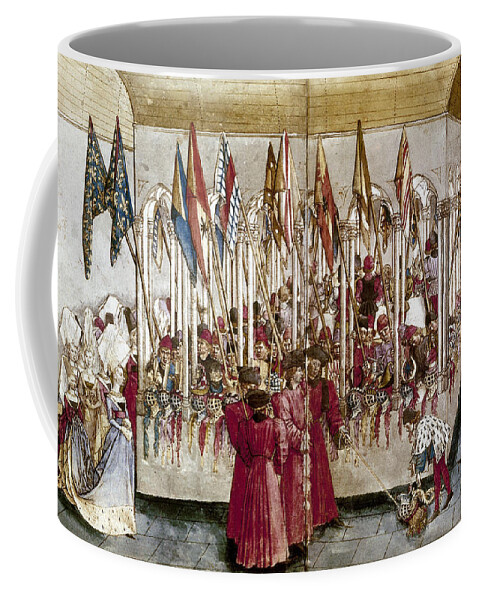 1460s Coffee Mug featuring the photograph Tournament: Helmets by Granger