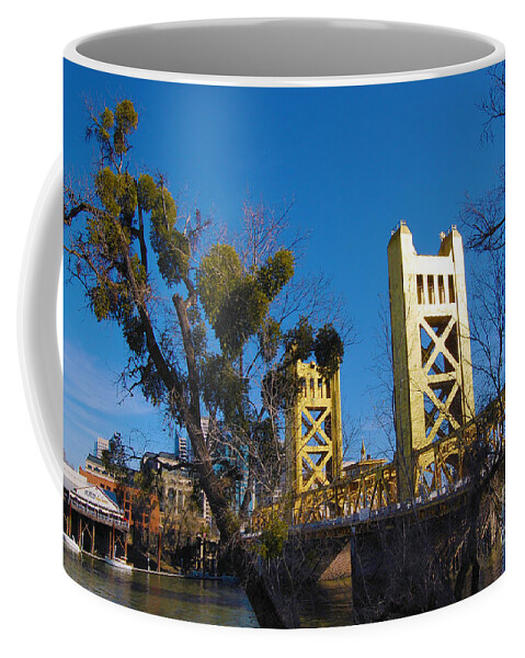 Sacramento Coffee Mug featuring the photograph Tower Bridge Old Sacramento by Debra Thompson