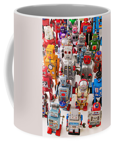 Robot Coffee Mug featuring the photograph Toy robots by Garry Gay