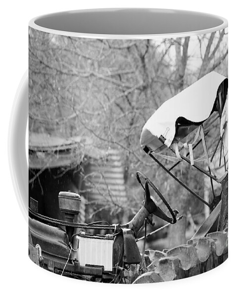  Coffee Mug featuring the photograph Tractor Cover B/w by Jeff Downs