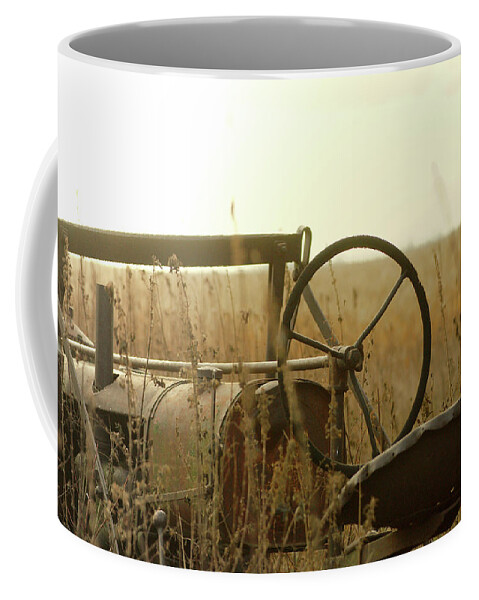Tractor Coffee Mug featuring the photograph Tractor Sunrise by Troy Stapek