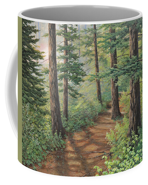 Jake Vandenbrink Coffee Mug featuring the painting Trail of Green by Jake Vandenbrink