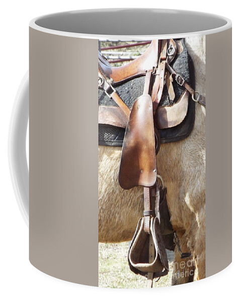 Horse Coffee Mug featuring the photograph Trail Tack by Caryl J Bohn