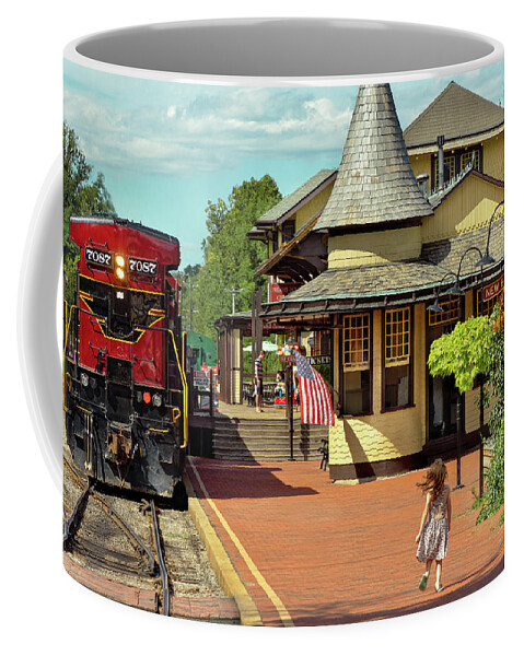 New Hope Coffee Mug featuring the photograph Train Station - There will always be hope by Mike Savad