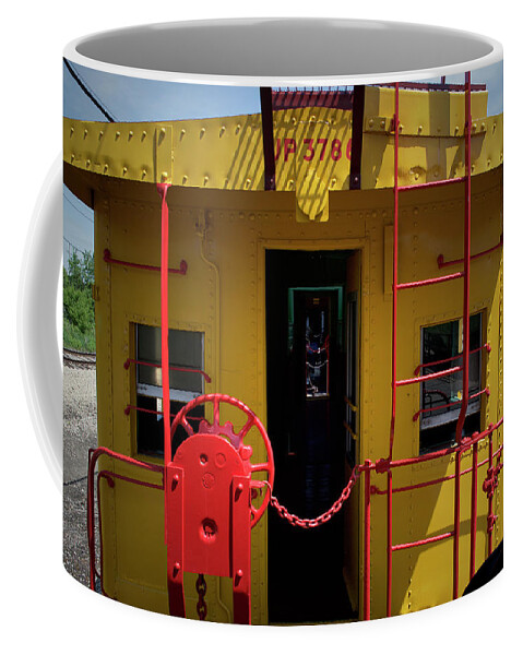 Caboose Coffee Mug featuring the photograph Trains Caboose 3786 Union Pacific 02 by Thomas Woolworth