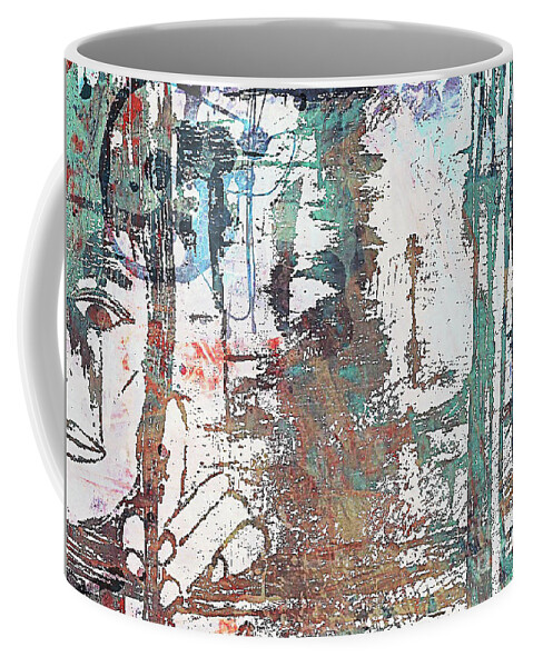Absrtact Painting Coffee Mug featuring the mixed media Transgression by Toni Somes