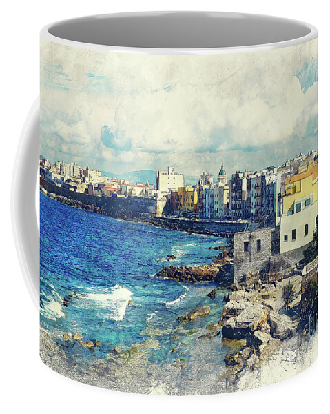Trapani Coffee Mug featuring the painting Trapani art 19 Sicily by Justyna Jaszke JBJart