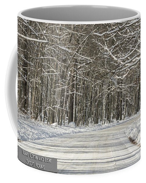 Winter Road Coffee Mug featuring the photograph Travel Often and Light by Thomas Young