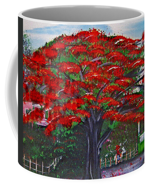 Flamboyant Tree Coffee Mug featuring the painting Treasures of Puerto Rico by Gloria E Barreto-Rodriguez