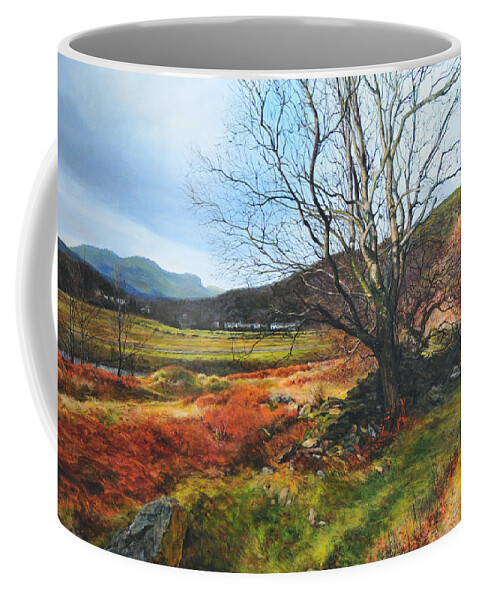 Landscape Coffee Mug featuring the painting Tree at Aberglaslyn by Harry Robertson