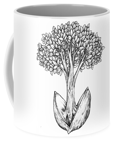 Tree Coffee Mug featuring the drawing Tree from Seed by Aaron Spong