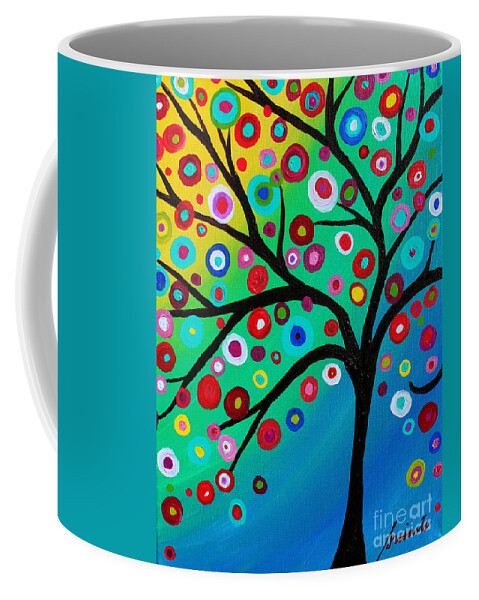 Tree Coffee Mug featuring the painting Tree Of Courage by Pristine Cartera Turkus