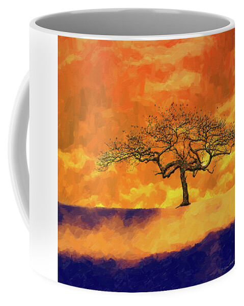 'abstracts Plus' Collection By Serge Averbukh Coffee Mug featuring the digital art Tree of Life - Golden Fog by Serge Averbukh