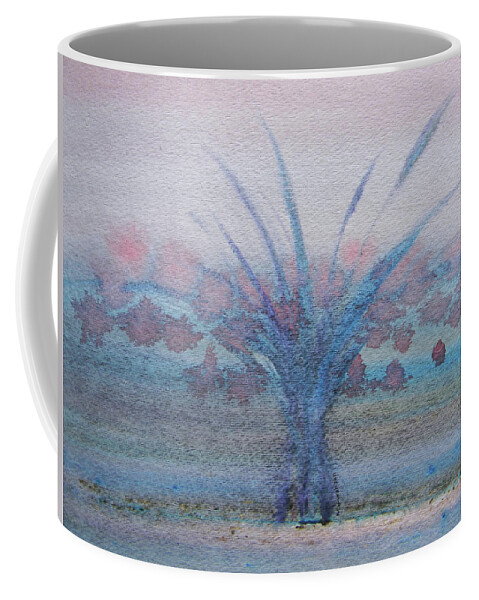 Marwan Coffee Mug featuring the painting Tree with Balls Four by Marwan George Khoury