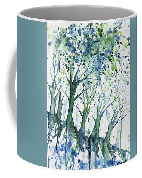 Tree Coffee Mug featuring the painting Trees and Earth by Cascade Colors