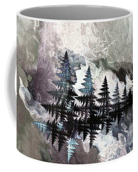 Abstract Coffee Mug featuring the digital art Trees by Geraldine DeBoer
