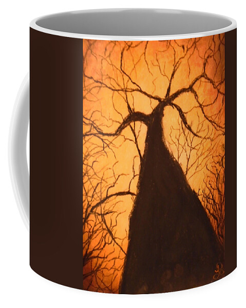 Forest Coffee Mug featuring the drawing Tree's Unite by Jen Shearer