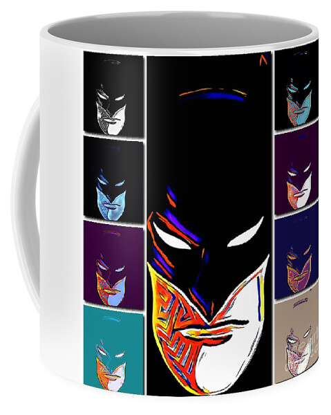 Batman Coffee Mug featuring the digital art Tribal Protectors Bat-talion by HELGE Art Gallery