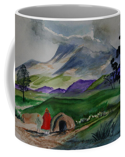 Watercolor Coffee Mug featuring the painting Tribute to John Pike 2 by Julie Lueders 