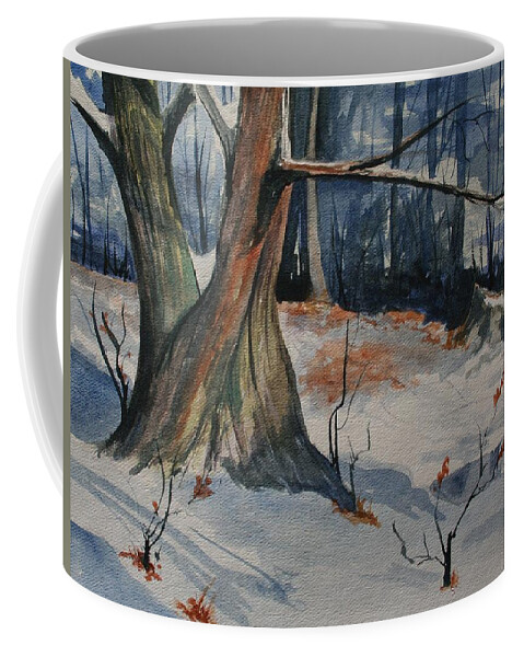 Snow Coffee Mug featuring the painting Tribute to John Pike by Julie Lueders 