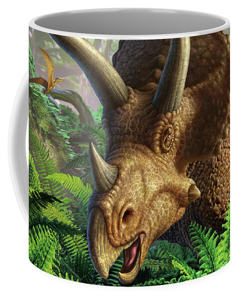 Triceratops Coffee Mug featuring the digital art Triceratops by Jerry LoFaro