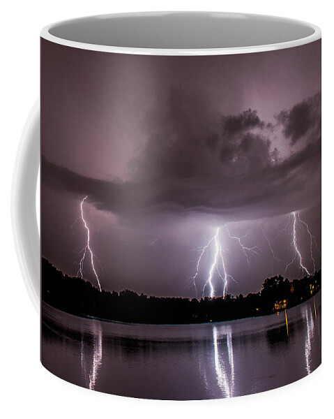 Lightning Coffee Mug featuring the photograph Triple Threat by Marcus Hustedde