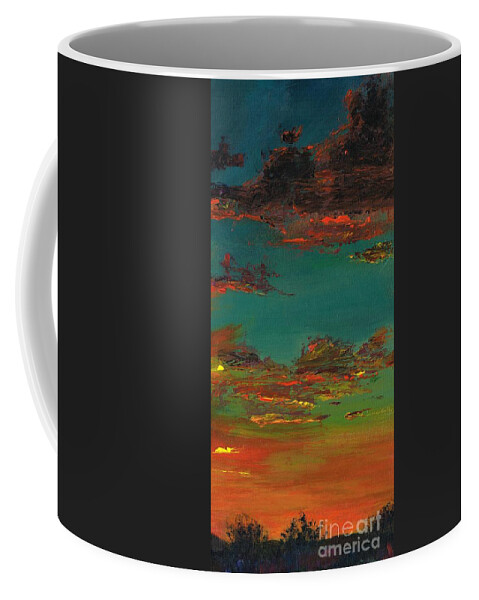 Sunsets Coffee Mug featuring the painting Triptych 3 by Frances Marino