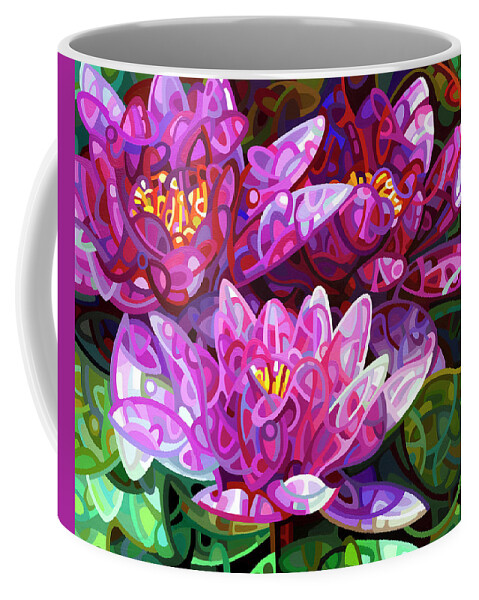 Floral Coffee Mug featuring the painting Triumvirate by Mandy Budan