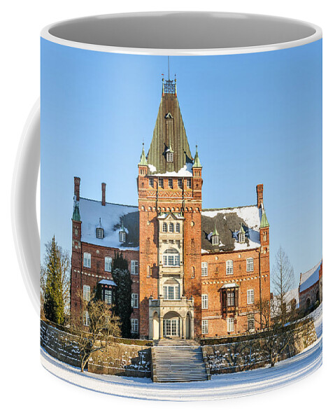 Trollenas Coffee Mug featuring the photograph Trollenas Castle in Winter by Antony McAulay