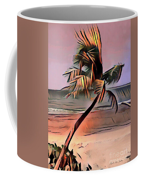 Masartstudio Coffee Mug featuring the digital art Tropical Seascape Digital Art E7717 by Mas Art Studio