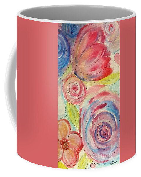 Art Coffee Mug featuring the painting Tropical Swirl by Tracey Lee Cassin