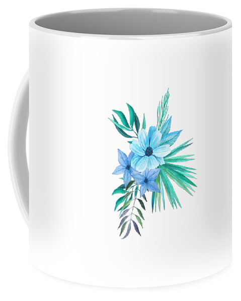Delicate Coffee Mug featuring the painting Tropical Watercolor Bouquet 10 by Elaine Plesser